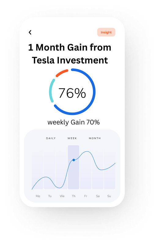1 month gain tesla investment